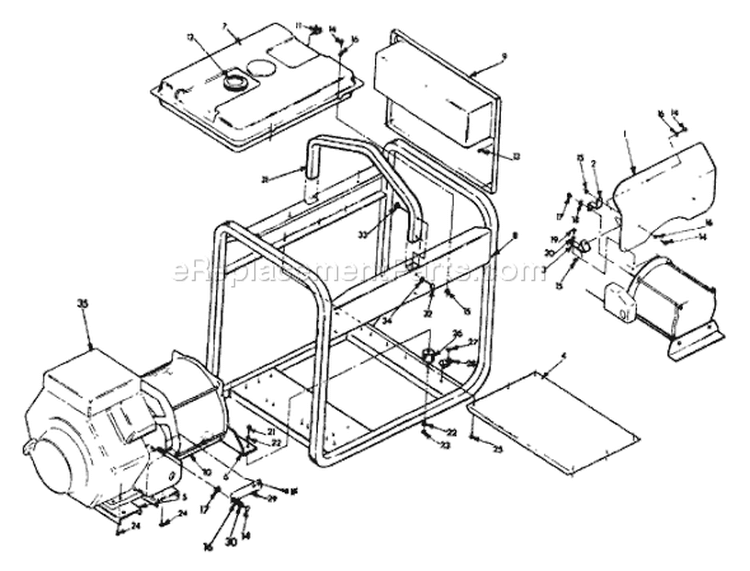 Page C Diagram and Parts List for 9099-1  Briggs and Stratton Generator